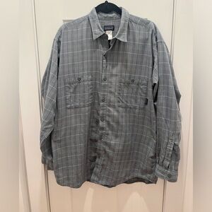 Vintage Patagonia Mens Organic Cotton Plaid Button Down Collared Long Sleeves